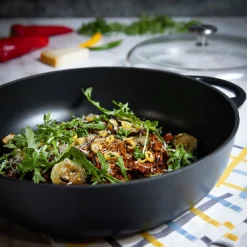 Pfannen|Töpfe<Küchenprofi Bauernpfanne mit Glasdeckel 28 cm Provence schwarz