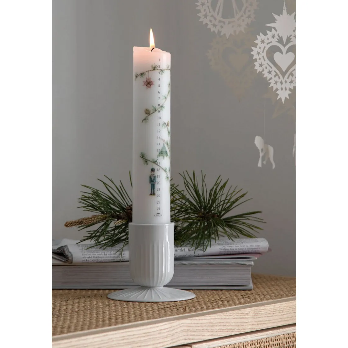 Kähler Blockkerzenhalter 9 cm Hammershøi weiß