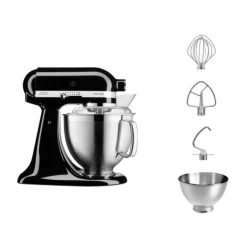 Kochwelt Entdecken<KitchenAid Küchenmaschine 4,8 l 300 W Artisan Premium Onyx Schwarz