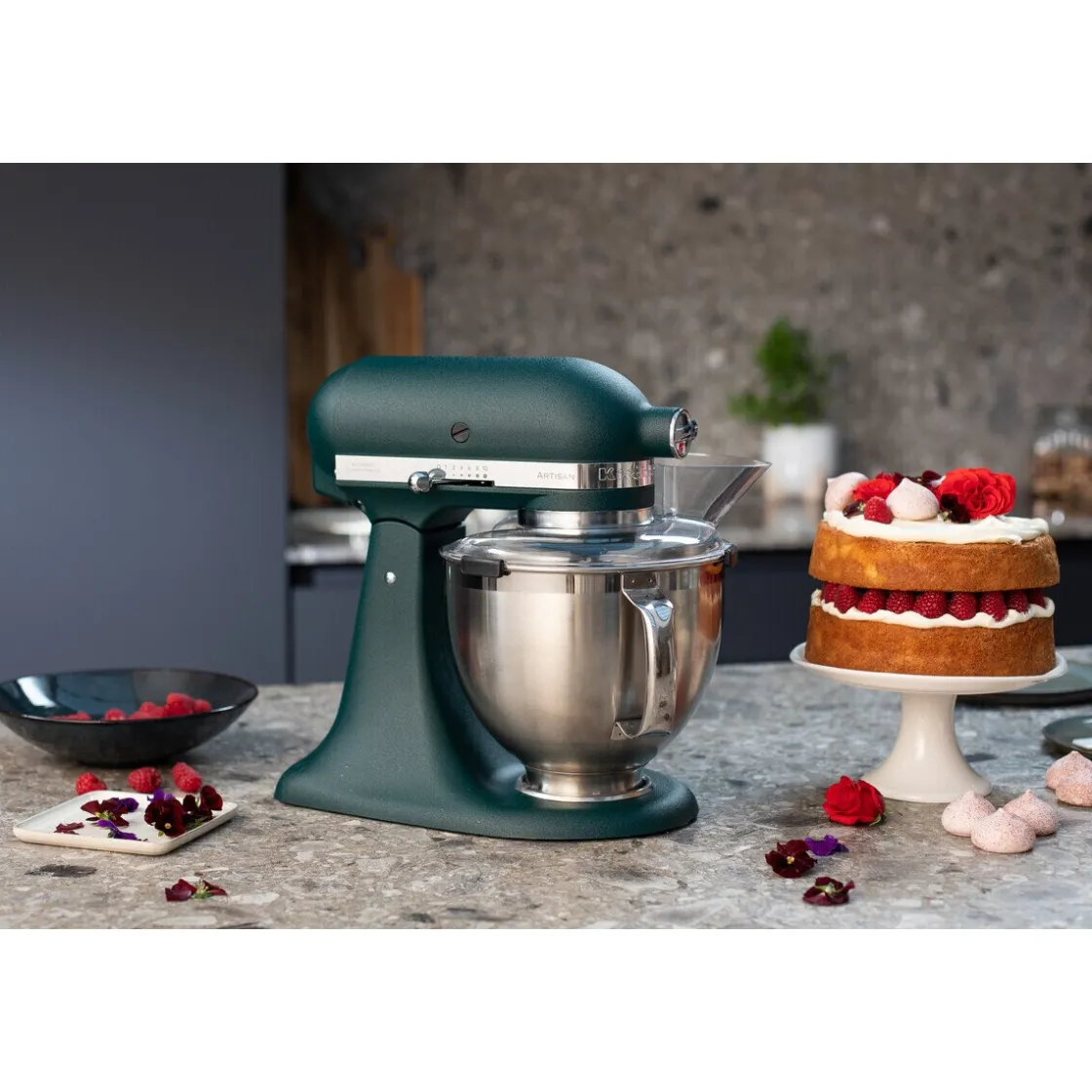 Kochwelt Entdecken<KitchenAid Küchenmaschine 4,8 l 300 W Artisan Premium Pebbled Palm