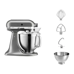 Küchenmaschinen<KitchenAid Küchenmaschine 4,8 l 300 W Artisan Premium Medaillon Silber