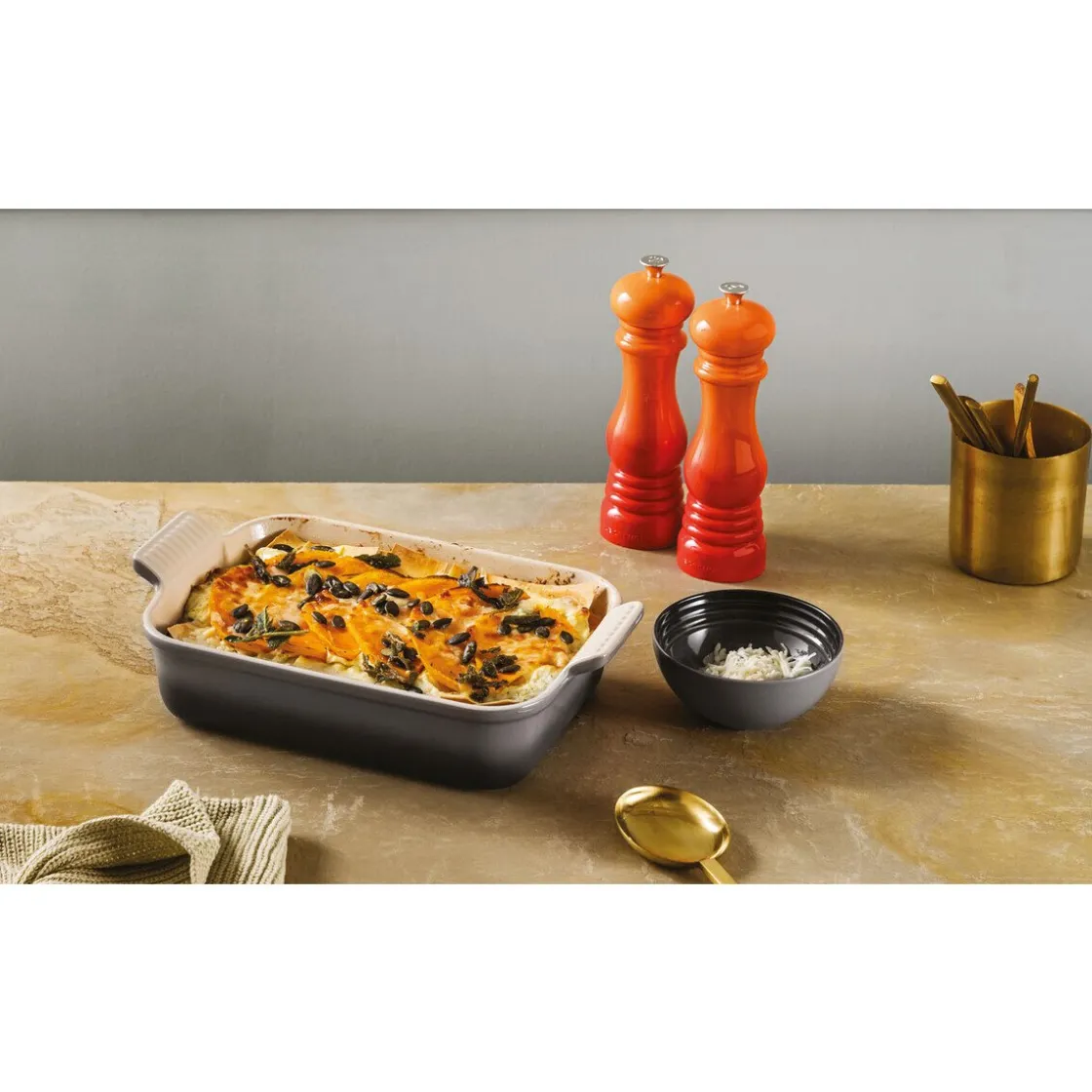 Winterküche<Le Creuset Auflaufform rechteckig 24x32cm schwarz glänzend