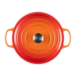 Bräter<Le Creuset Bräter mit Deckel 28 cm Signature Ofenrot