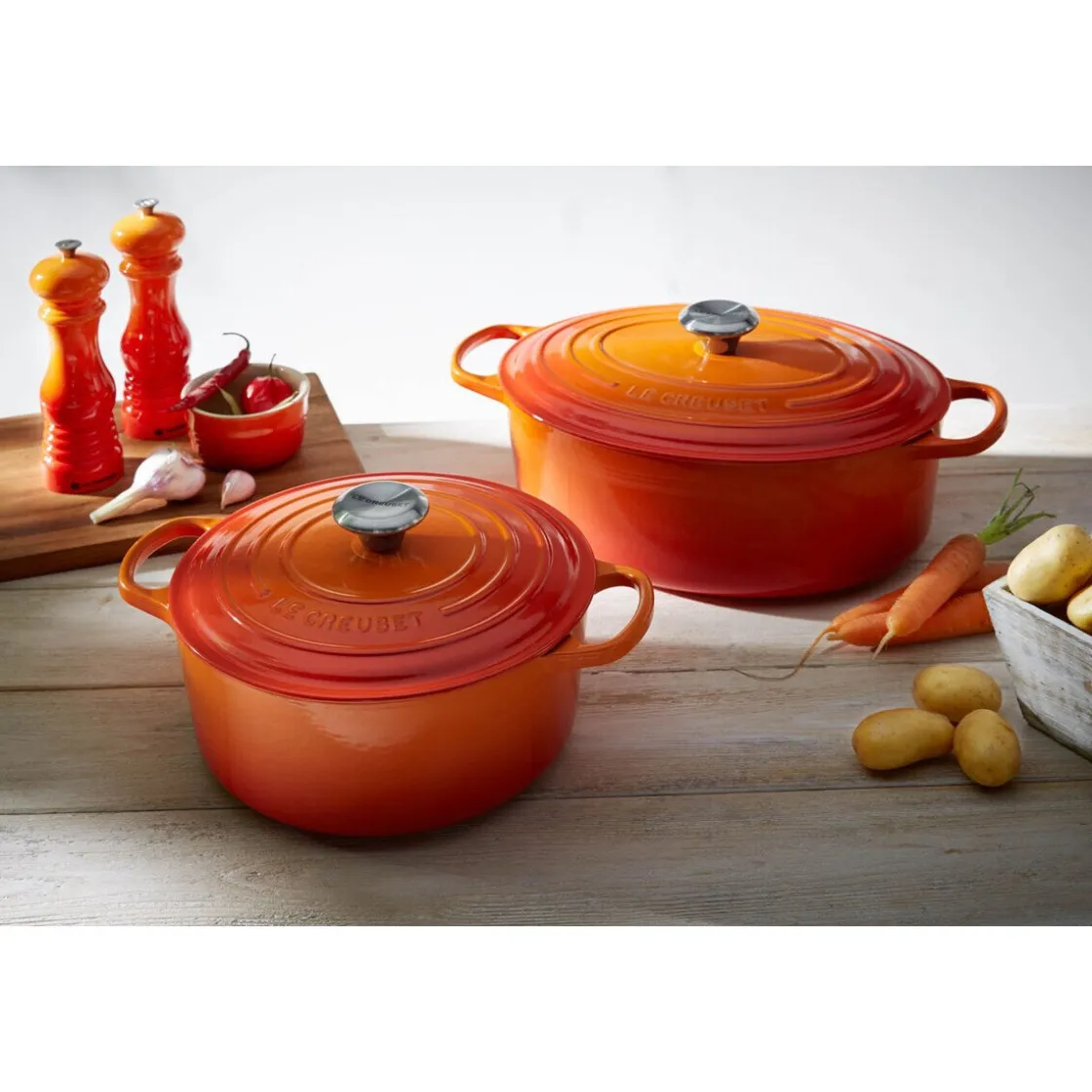 Le Creuset Bräter mit Deckel 26 cm Signature Ofenrot