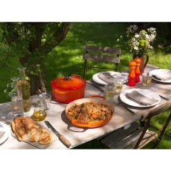 Bräter<Le Creuset Bräter mit Deckel 20 cm Signature Ofenrot