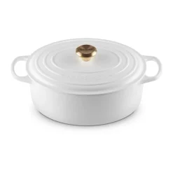 Winterküche<Le Creuset Bräter mit Deckel 31 cm Signature White