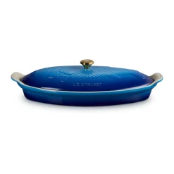 Le Creuset Fischbackform mit Deckel 34 cm Tradition Azure