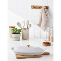Le Creuset Fischbackform mit Deckel 34 cm Tradition White