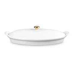 Le Creuset Fischbackform mit Deckel 34 cm Tradition White