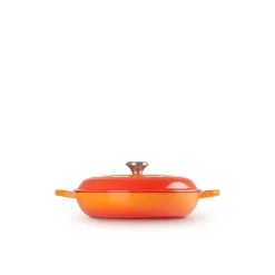 Le Creuset Gourmet-Profitopf mit Deckel 30 cm Signature Ofenrot