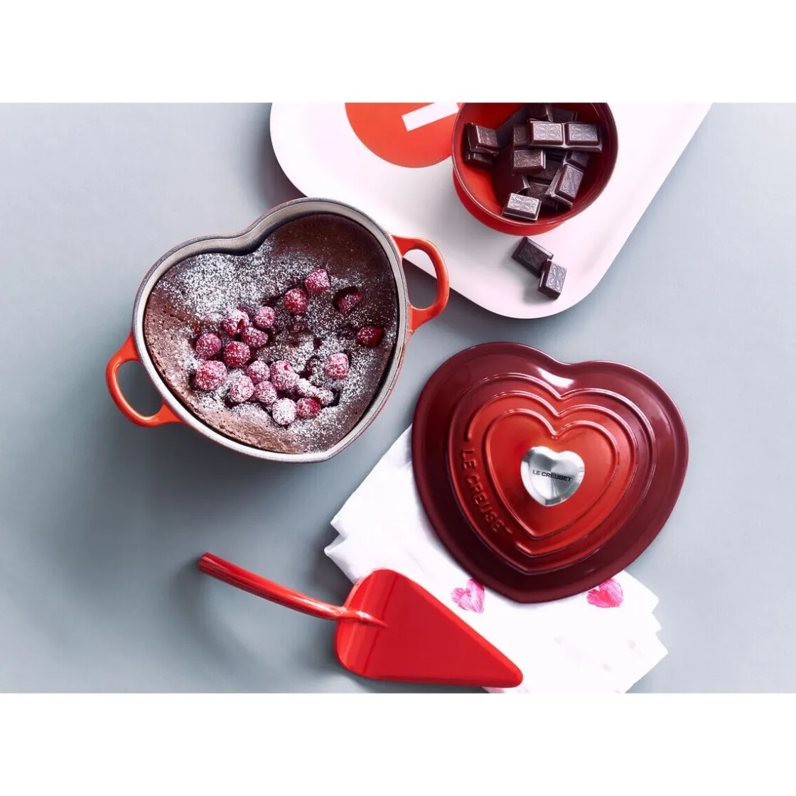 Muttertag|Weihnachten<Le Creuset Gourmet-Profitopf Herz mit Deckel 20 cm Heart Collection Kirschrot