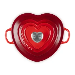 Bräter<Le Creuset Gourmet-Profitopf Herz mit Deckel 20 cm Heart Collection Kirschrot