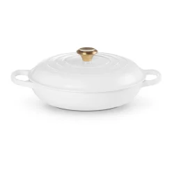 Bräter|20 Jahre Tischwelt<Le Creuset Gourmet-Profitopf mit Deckel 30 cm Signature White