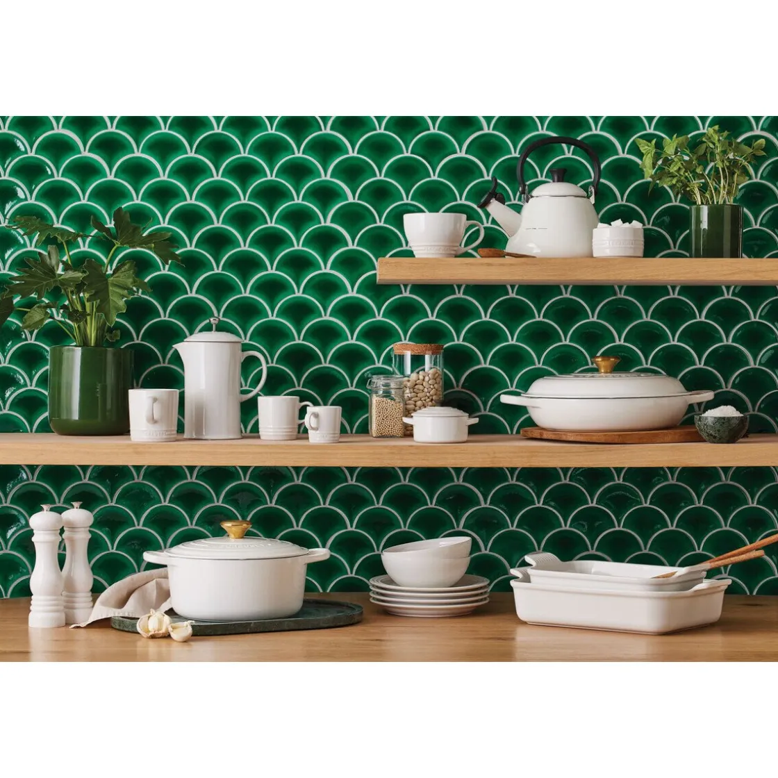 Bräter|20 Jahre Tischwelt<Le Creuset Gourmet-Profitopf mit Deckel 30 cm Signature White