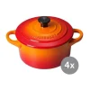 Le Creuset Mini Cocotte 4er Set ofenrot