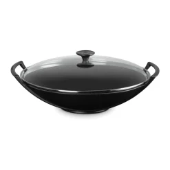 Kochwelt Entdecken|Pfannen<Le Creuset Wok mit Glasdeckel 36 cm Schwarz