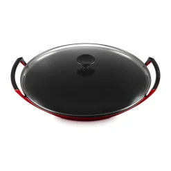 Le Creuset Wok mit Glasdeckel 36 cm Kirschrot