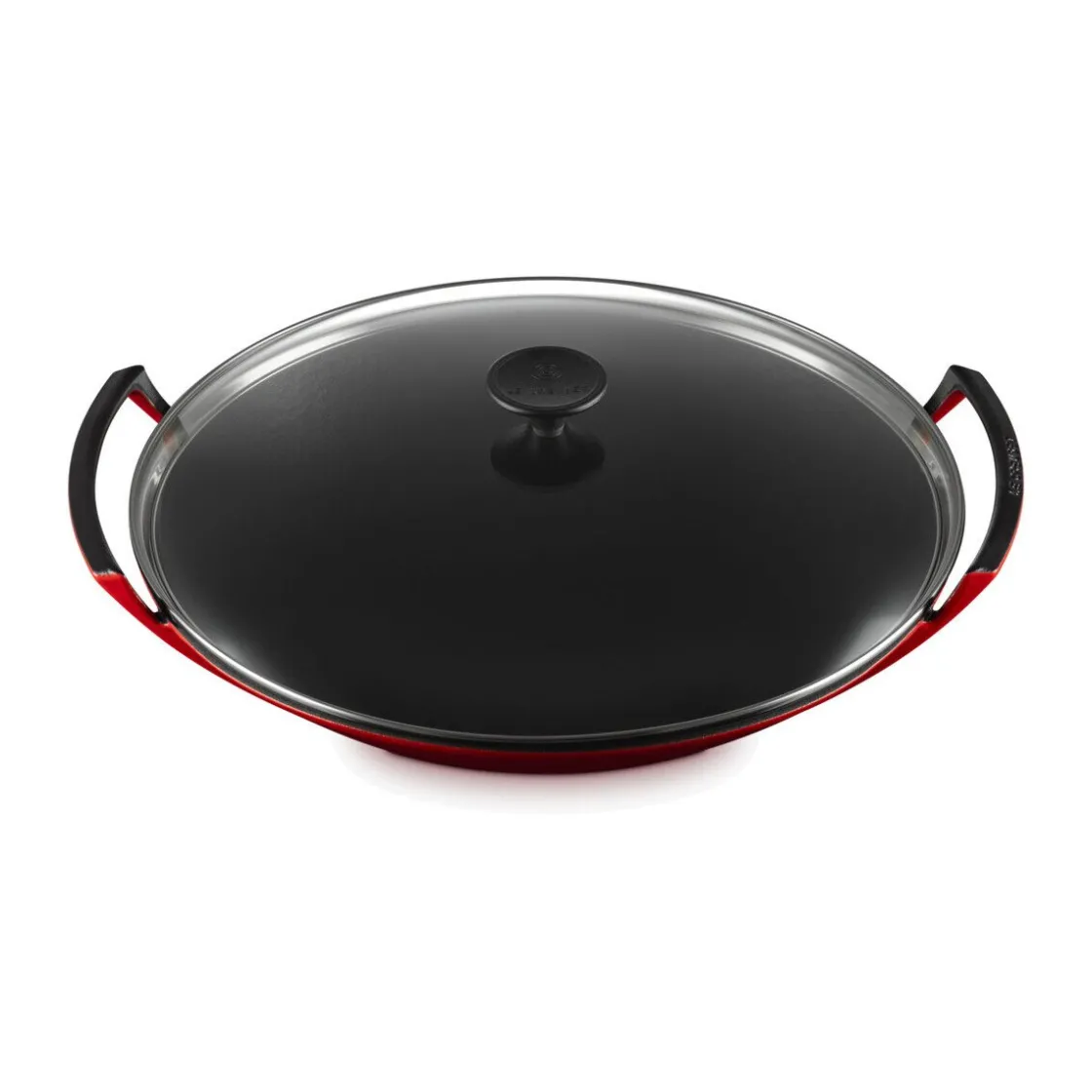 Le Creuset Wok mit Glasdeckel 36 cm Kirschrot