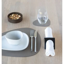 Tischwäsche<LINDDNA Tischset M 31x35 cm Curve Serene mole grey