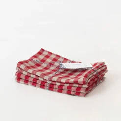 Linen Tales Leinen-Geschirrtuch 45x65 cm Red Gingham