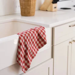 Linen Tales Leinen-Geschirrtuch 45x65 cm Red Gingham