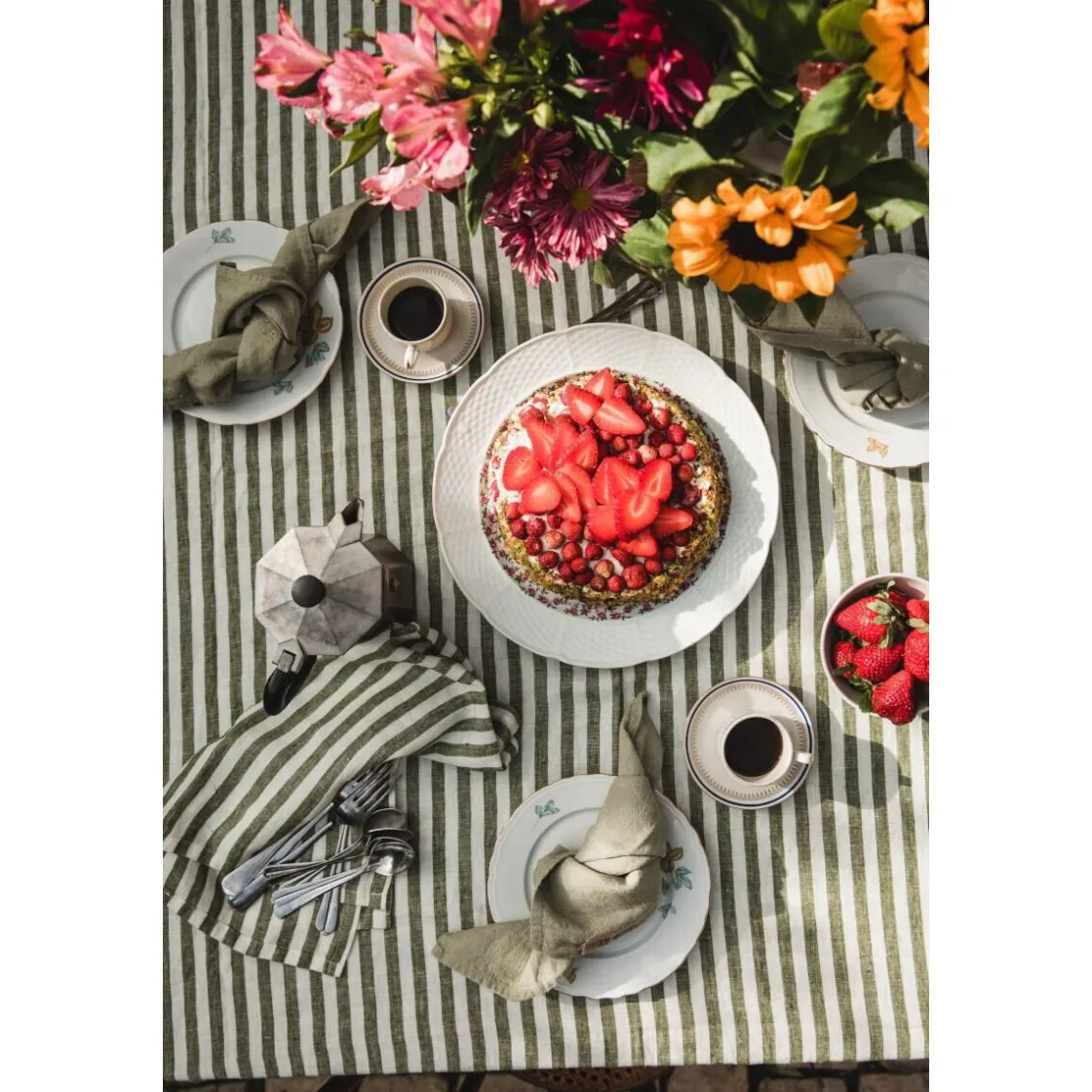 Lovely Linen Servietten 45x45 cm Misty Jeep Green