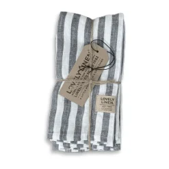 Tischwäsche<Lovely Linen Servietten 45x45 cm Misty Edge Real Dark Grey