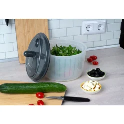 Lurch Salatschleuder mit Kurbel 23 cm grau