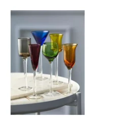 Lyngby Glas Schnapsglas 6er-Set Farben/Formen sortiert