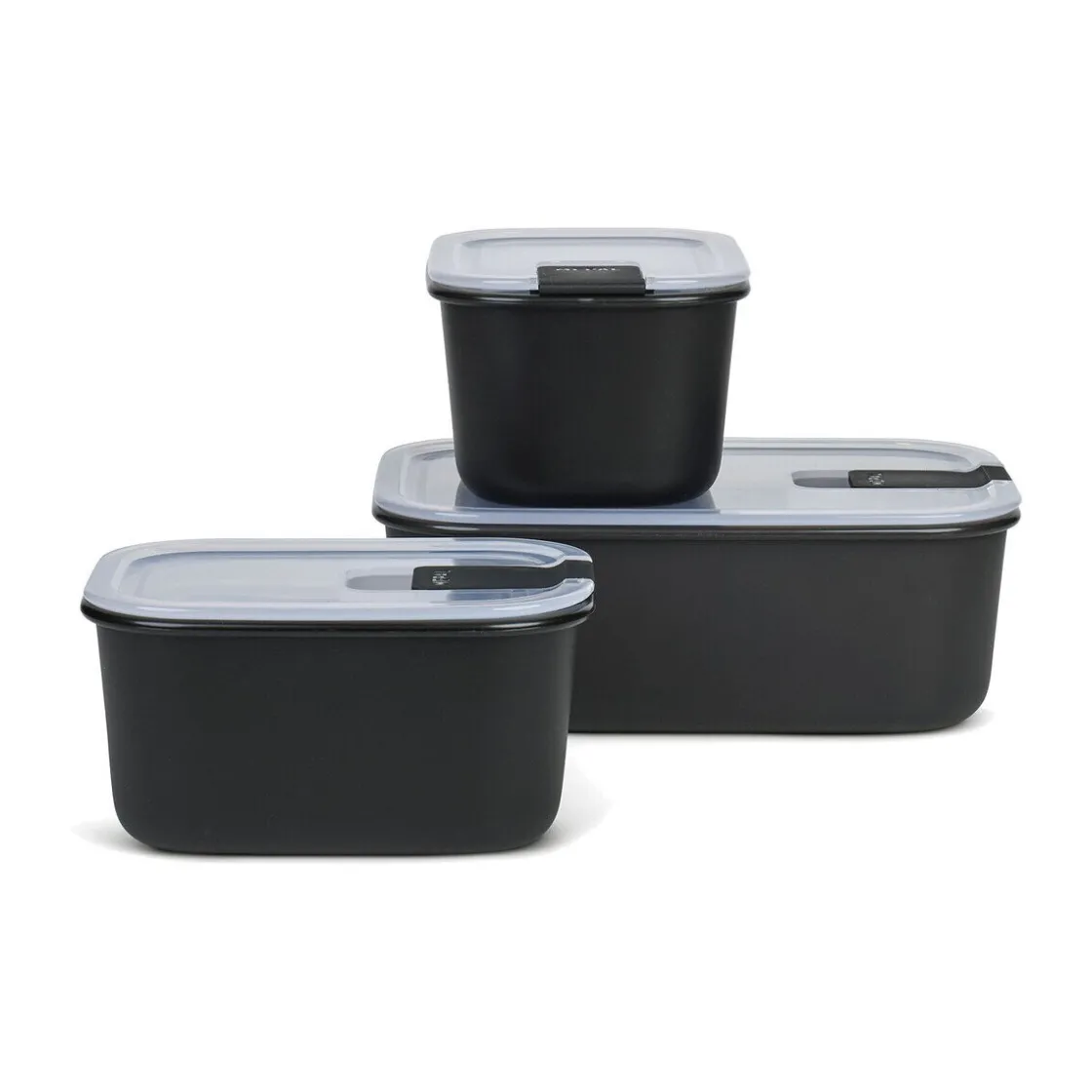 Brotdosen<Mepal Frischhaltedose 3-tlg. EasyClip Nordic Black