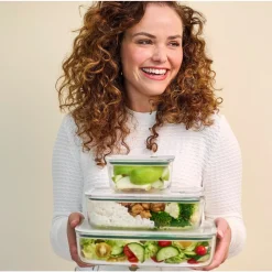 Meal Prep|Brotdosen<Mepal Glas-Frischhaltedose 1,5 l EasyClip Nordic Sage