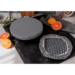 Brotkästen & Brotkörbe<Nuts Innovations AG Textildeckel 3er Set schwarz/weiß gestreift unbewachst