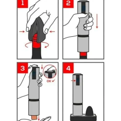 Peugeot Elektrischer Korkenzieher 27 cm Elis Touch carbone