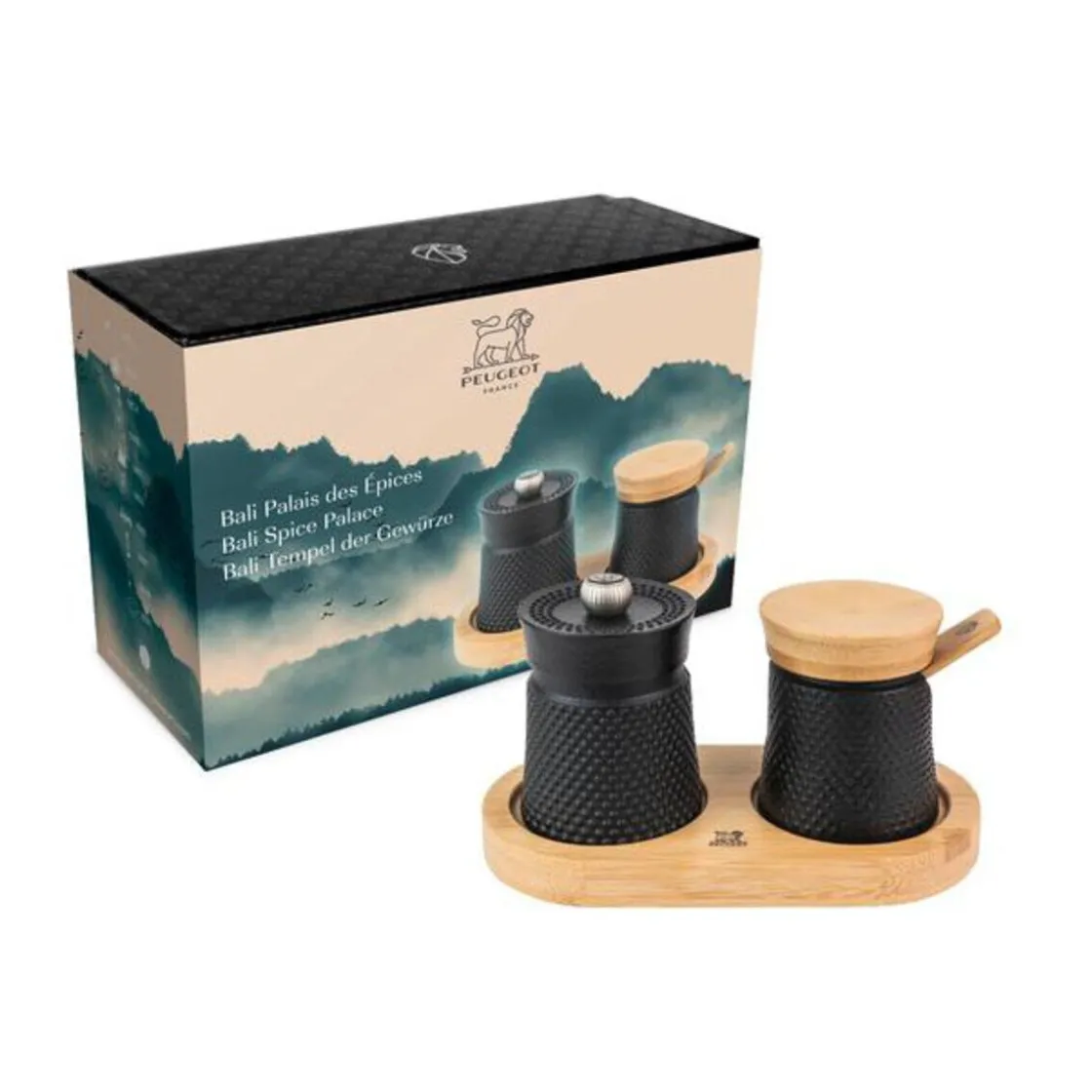 Thailändische Küche|Weihnachten<Peugeot Tempel der Gewürze 3-tlg. Bali schwarz