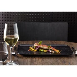 Servierplatten<RAK Platte recht. 22x11x1,7cm Fusion Karbon schwarz