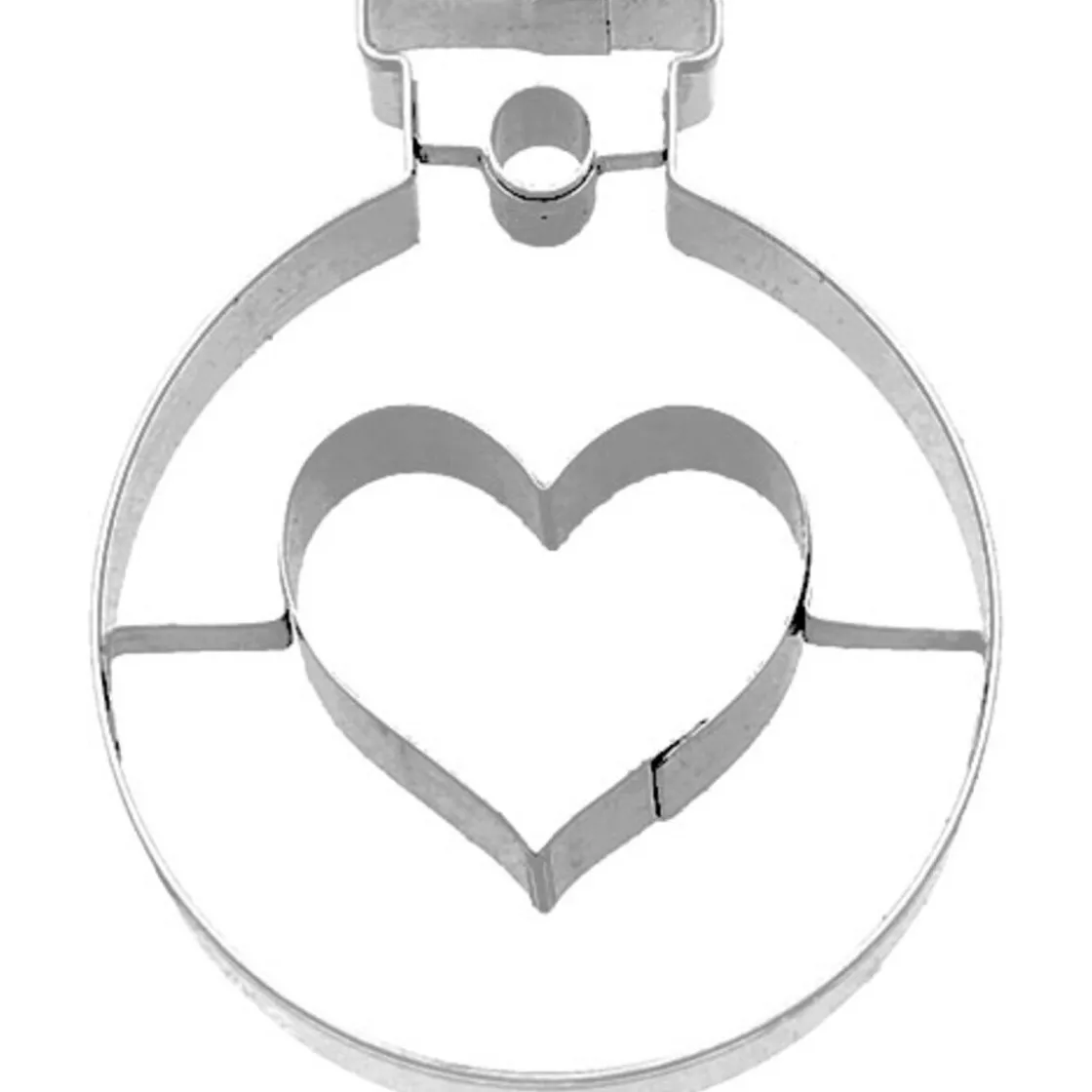 Backzubehör|Weihnachtsbäckerei<RBV Birkmann Präge-Ausstecher Christbaumkugel Herz 6 cm edelstahl