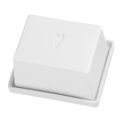 Butterdosen<Räder Butterdose Herz 125 g weiß