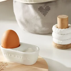 Eierbecher & Eierwärmer<Räder Eierbecher 10x5 cm Guten Morgen weiß
