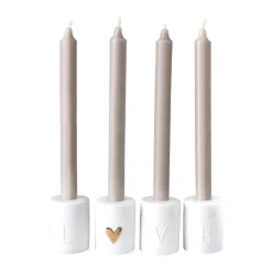 Weihnachtskerzen<Räder Kerzenständer Love H:7cm D:5,5cm Set