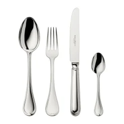 Echtsilber Besteck<Robbe & Berking 4 tlg. Garnitur Classic Faden 925 Sterlingsilber