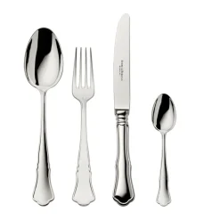 Echtsilber Besteck<Robbe & Berking 4 tlg. Garnitur Alt Chippendale 925 Sterlingsilber