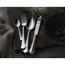 Echtsilber Besteck<Robbe & Berking 4 tlg. Garnitur Alt Chippendale 925 Sterlingsilber