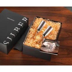 Robbe & Berking Champagnerkelch-Set 2-tlg Dante 90 g versilbert