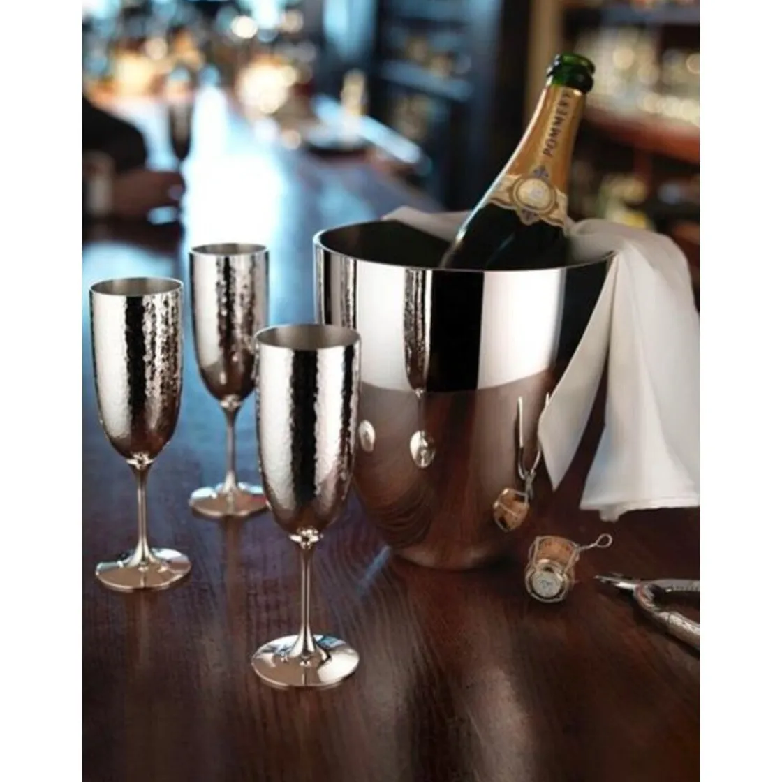 Champagnergläser<Robbe & Berking Champagnerkelch Martelé 90 g versilbert