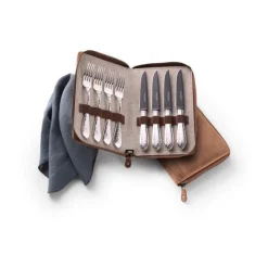 Besteck Set 4 Personen<Robbe & Berking Grillset 8tlg. Frozen Black Martelé 925 Sterlingsilber