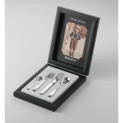 Kinderbesteck|Versilbertes Besteck<Robbe & Berking Kinderbesteck 4tlg im Etui Alta 150 g versilbert