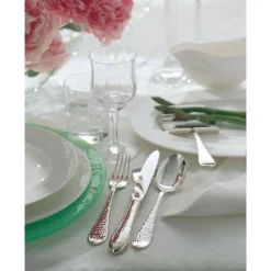 Versilbertes Besteck<Robbe & Berking Menübesteck-Set 4-tlg. Martelé 150 g versilbert