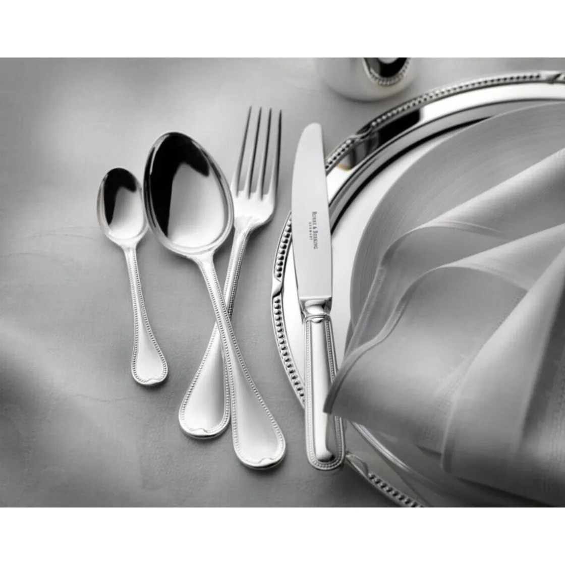 Echtsilber Besteck<Robbe & Berking Menübesteck-Set 4-tlg. Französisch-Perl 925 Sterlingsilber
