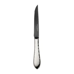 Versilbertes Besteck<Robbe & Berking Steakmesser 23 cm Martelé Frozen Black 150 g versilbert