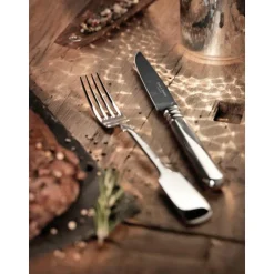 Robbe & Berking Steakmesser Frozen Black Alt Spaten 925 Sterlingsilber